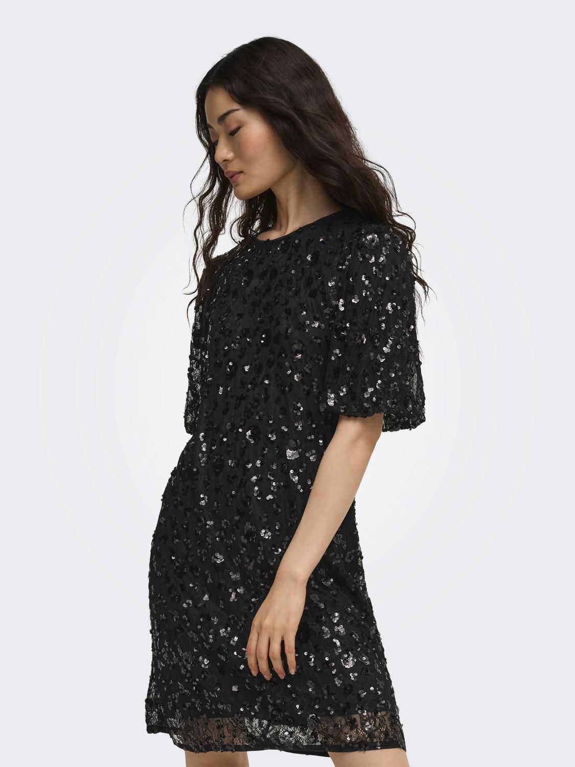 Onlcely S/s Sequins Short Dress Wvn Sort