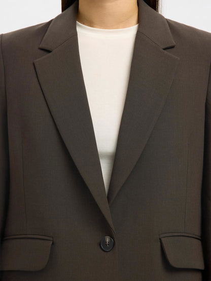 Slwrita Ls Relaxed Blazer Mel Noos Brun