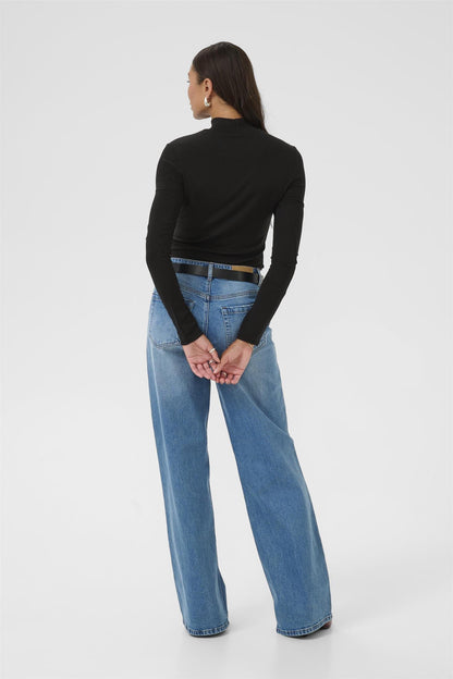 Kaiben Roll Neck T-Shirt Black Deep
