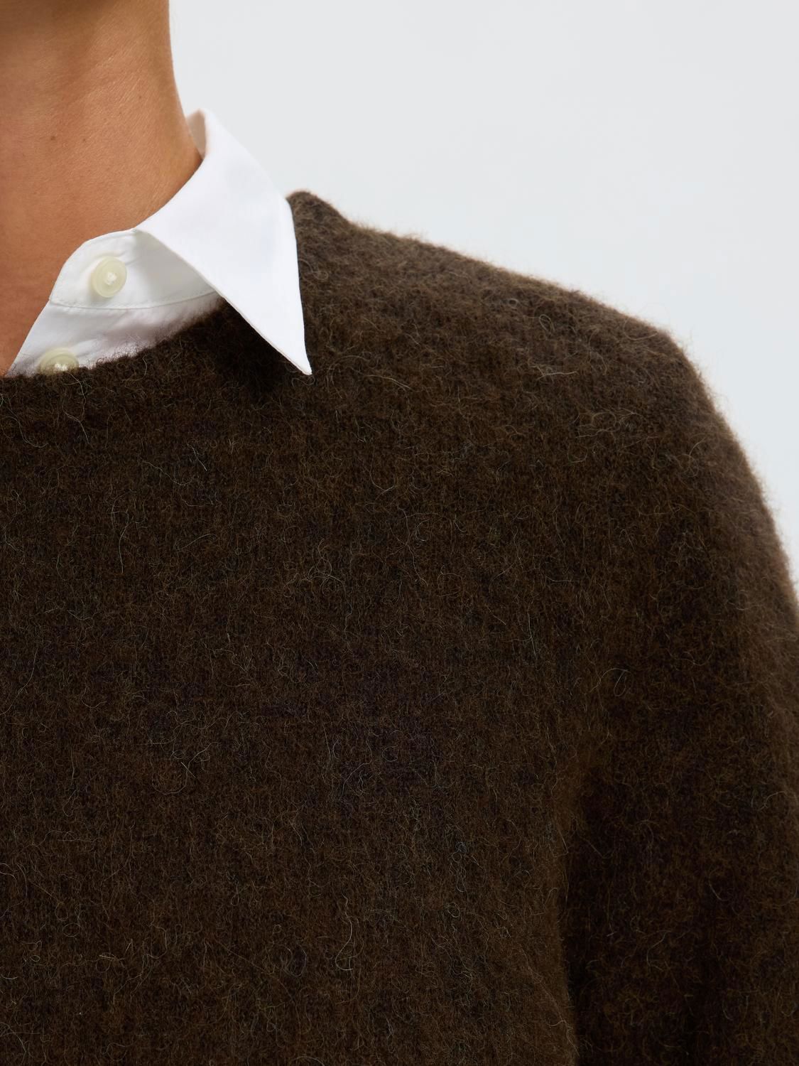 Slwlulu Brushed Ls Knit O-Neck Noos Brun