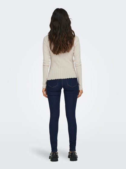 Onlcarlotta L/s Top Noos Jrs Beige