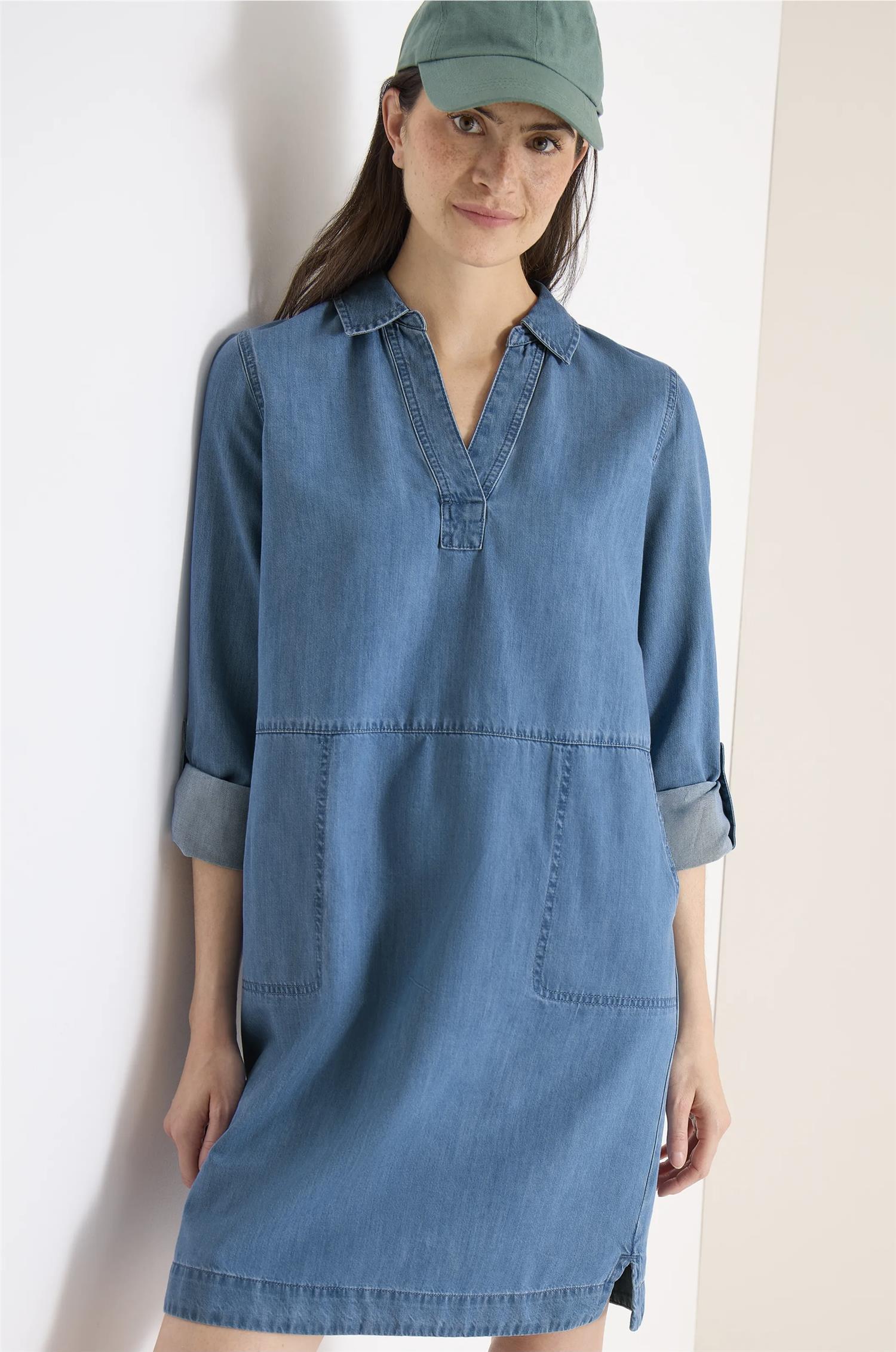 Soft denimlook dress Medium Blue Denim