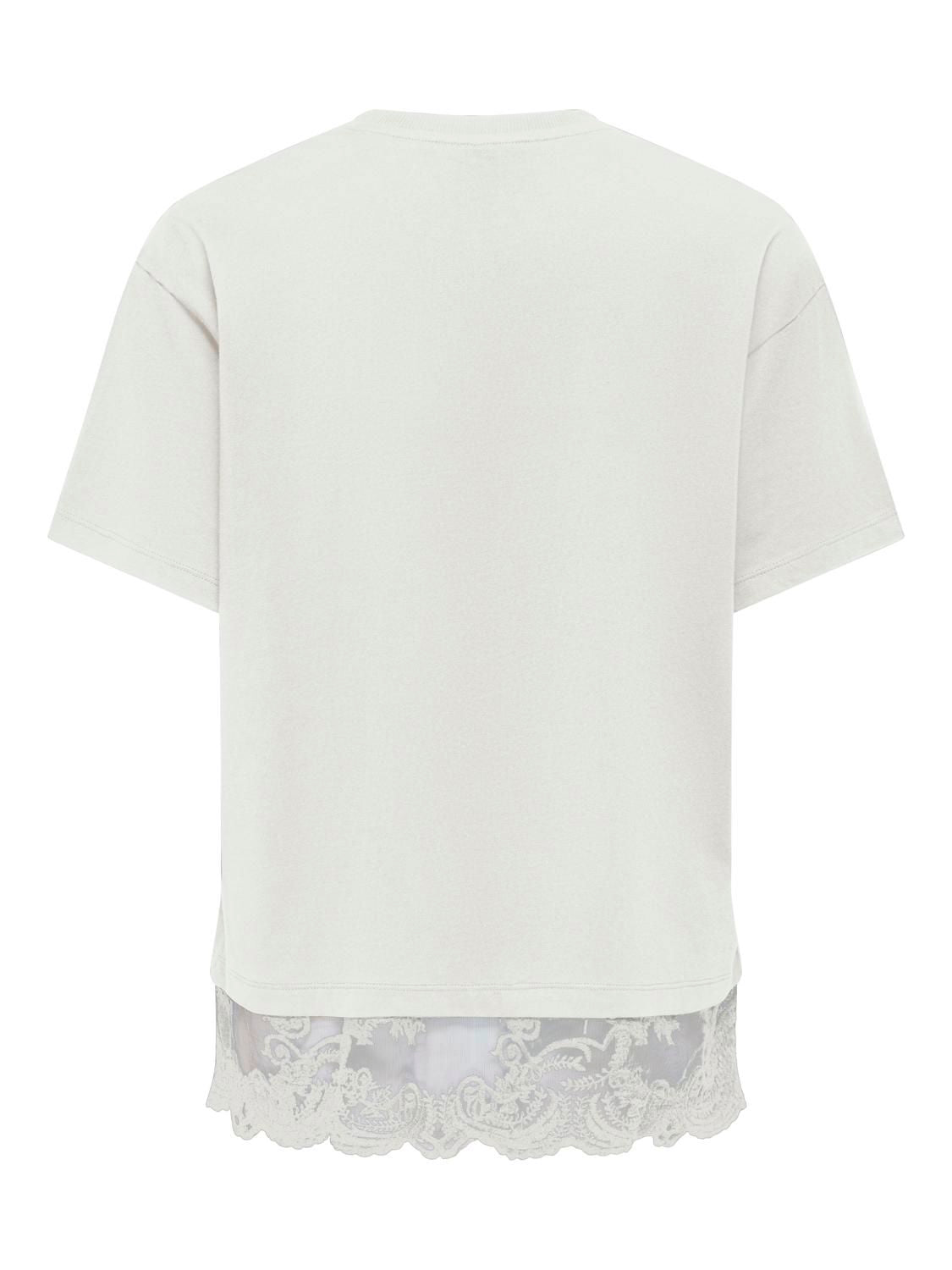 Onlvivvi S/s Lace Bottom Top Jrs Noos Hvit