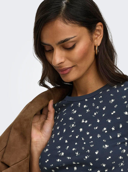 Jdylucky S/s O Neck Top Jrs Noos Blå