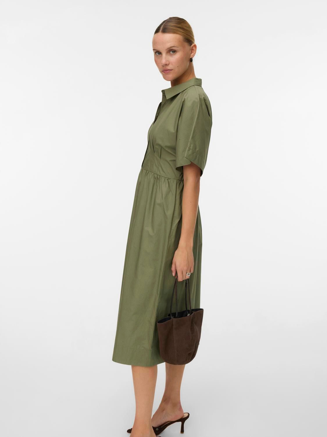 Awbarbara Ss Calf Dress Grønn