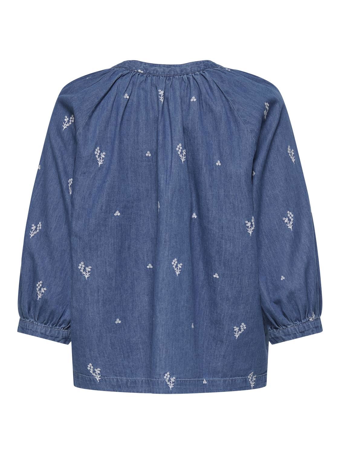 Jdykai 3/4 Shirt Wvn Dia Blå