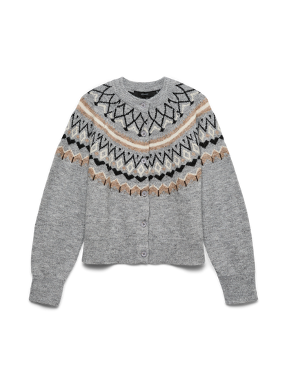 Vmtammy Ls O-Neck Nordic Cardigan Ga Grå
