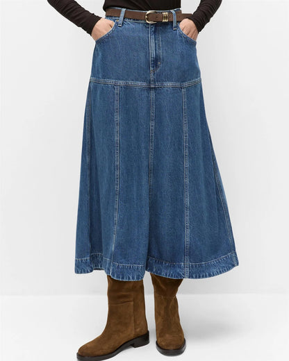 Seamed midi skirt