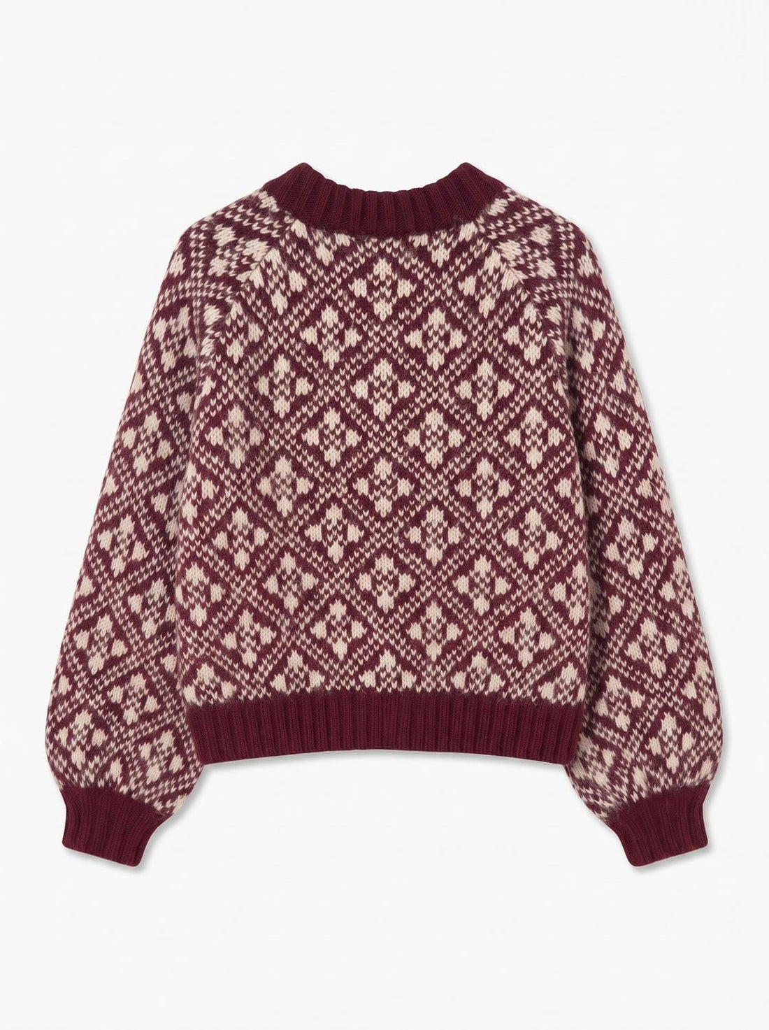 Vminga Ls O-Neck Zip Cardigan Lcs Burgunder