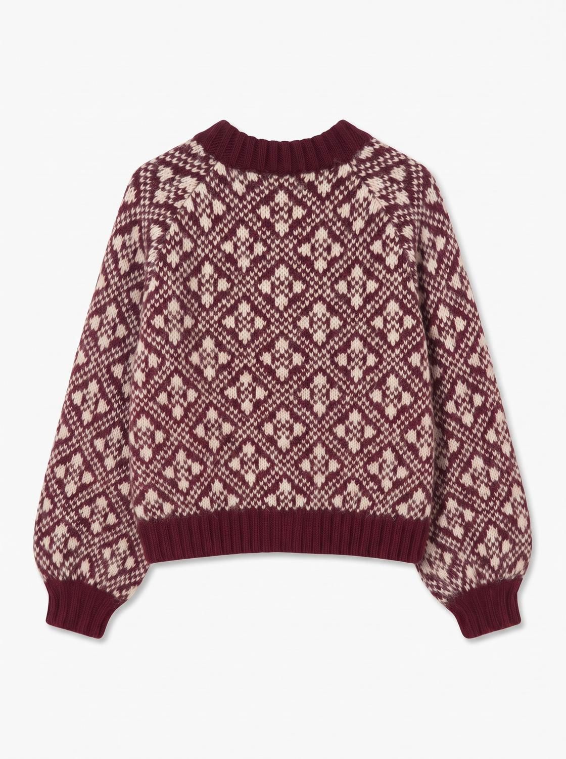 Vminga Ls O-Neck Zip Cardigan Lcs Burgunder