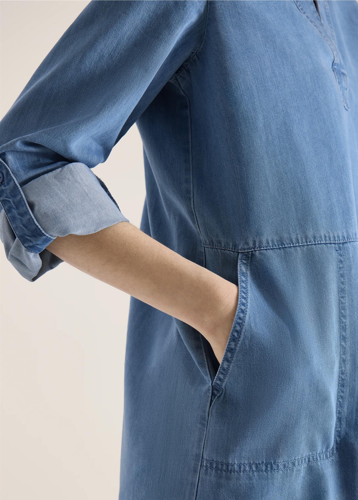 Soft denimlook dress Medium Blue Denim