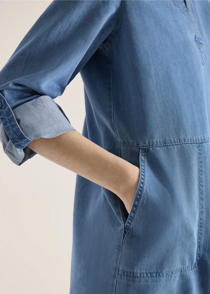Soft denimlook dress Medium Blue Denim
