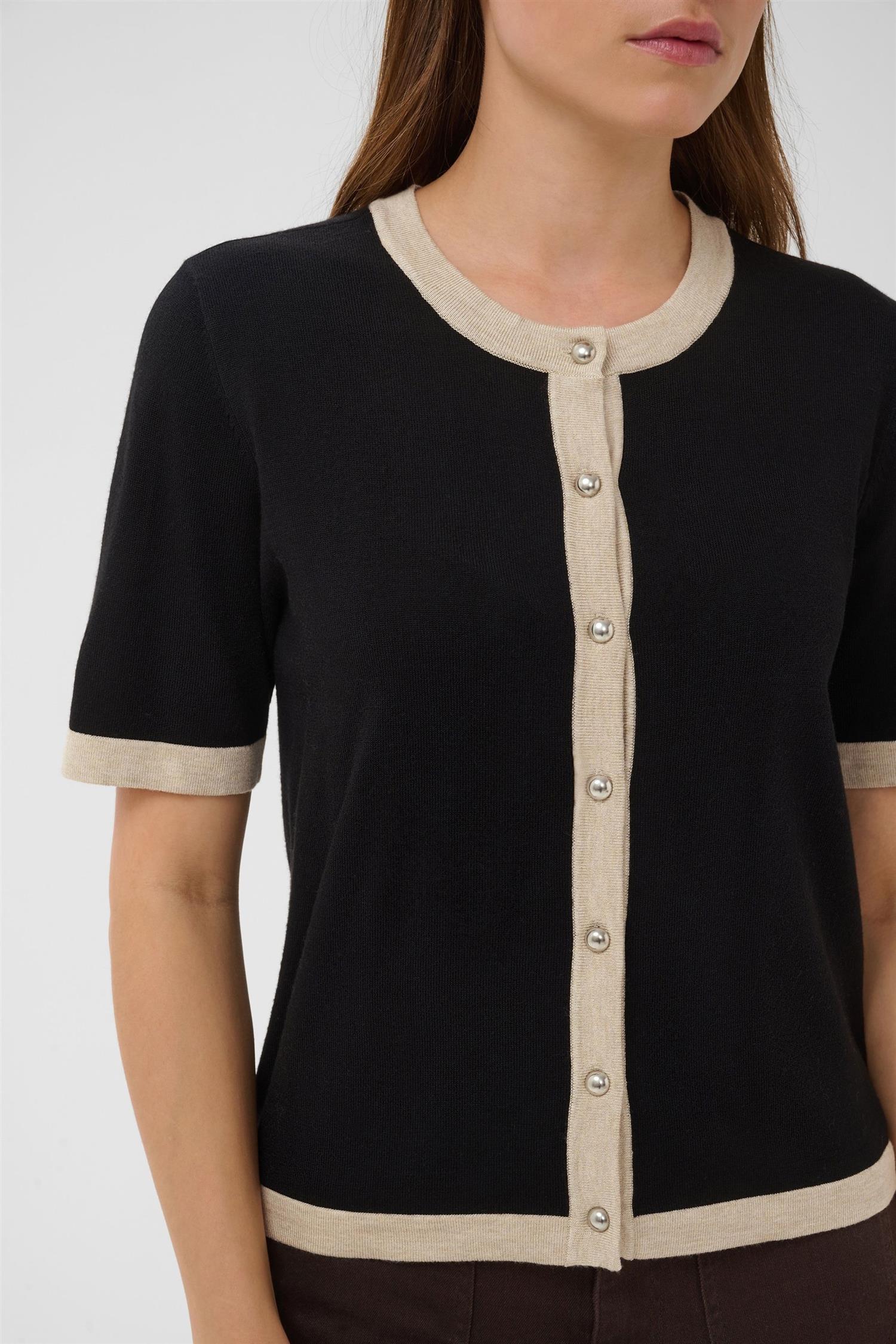 Kalizza Contrast Cardigan Sort