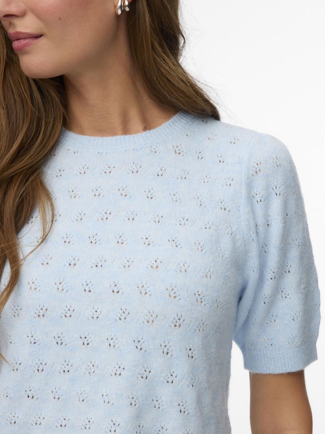 Vmdoffy Stitch 2/4 O-Neck Pullover Noos Blå