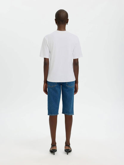 Slwada Ss Linen Blend Tee Noos Hvit