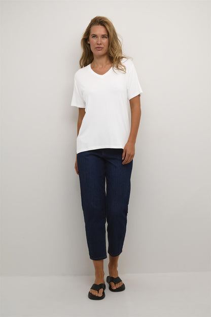 KAfida V-Neck T-Shirt Chalk