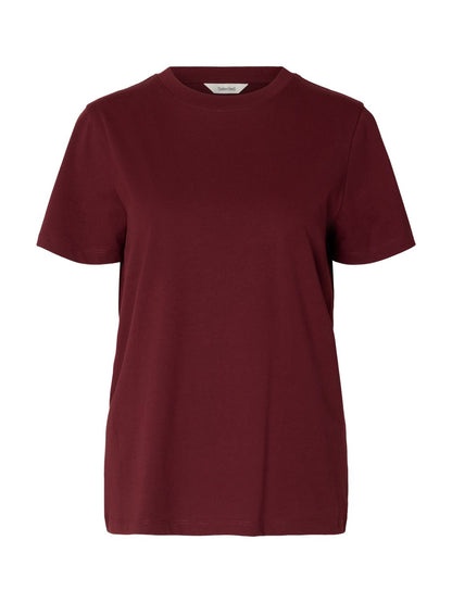 Slwmyessential Ss O-Neck Tee Noos Burgunder