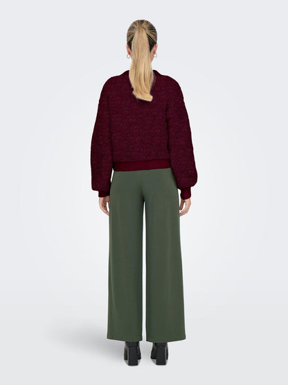 Jdyeira Life L/s Oneck Cardigan Knt Noos Mørkelilla
