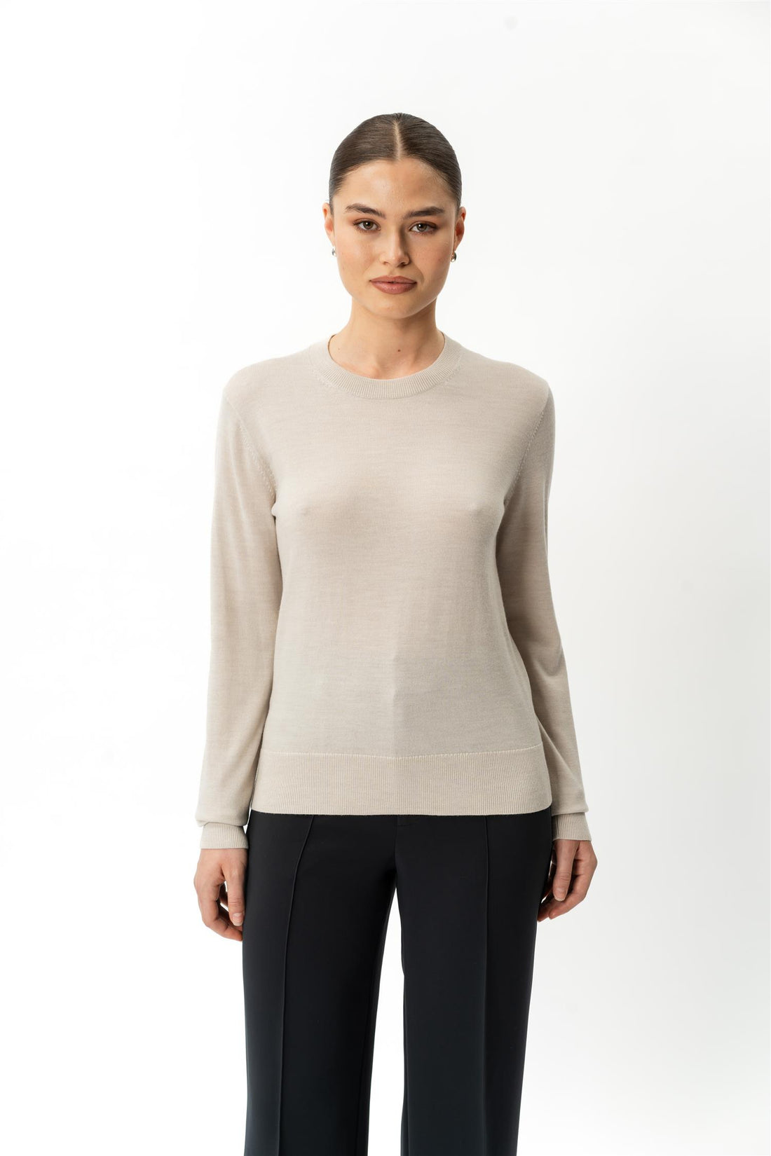 Merino Wool Crewneck Cream