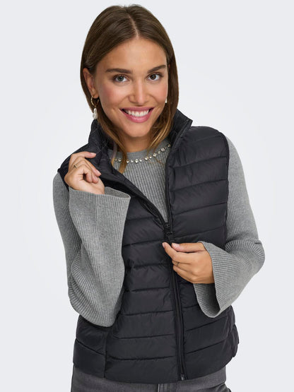 Onltahia Lw Quilted Waistcoat Otw Noos Sort