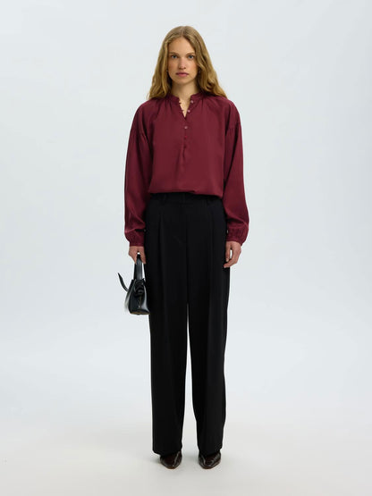 Slwdonna Ls Shirt Noos Burgunder