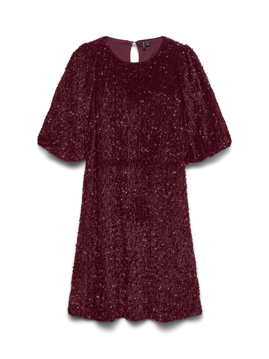 Vmbella 2/4 O-Neck Abk Sq Dress Jrs Rød