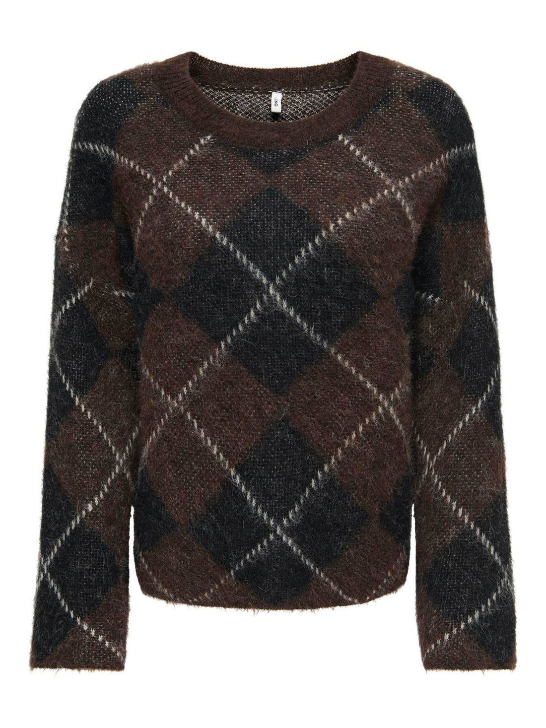 Onlnoeme Ls Pattern O-Neck Nca Knt Brun