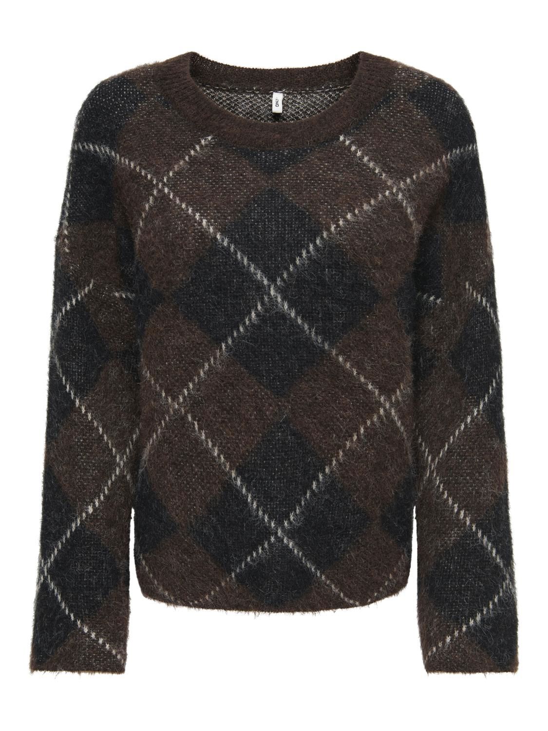 Onlnoeme Ls Pattern O-Neck Nca Knt Brun