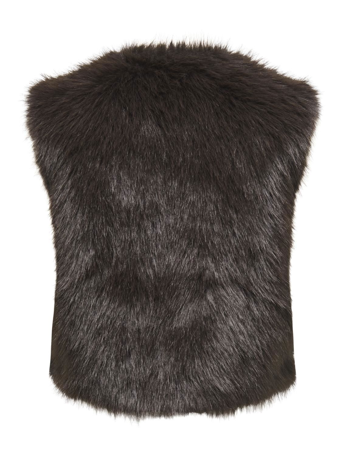 Jdyora Faux Fur Waistcoat Otw Qiq Noos Brun