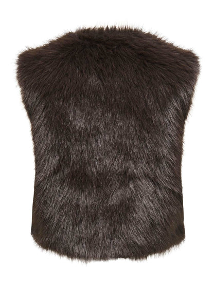 Jdyora Faux Fur Waistcoat Otw Qiq Noos Brun