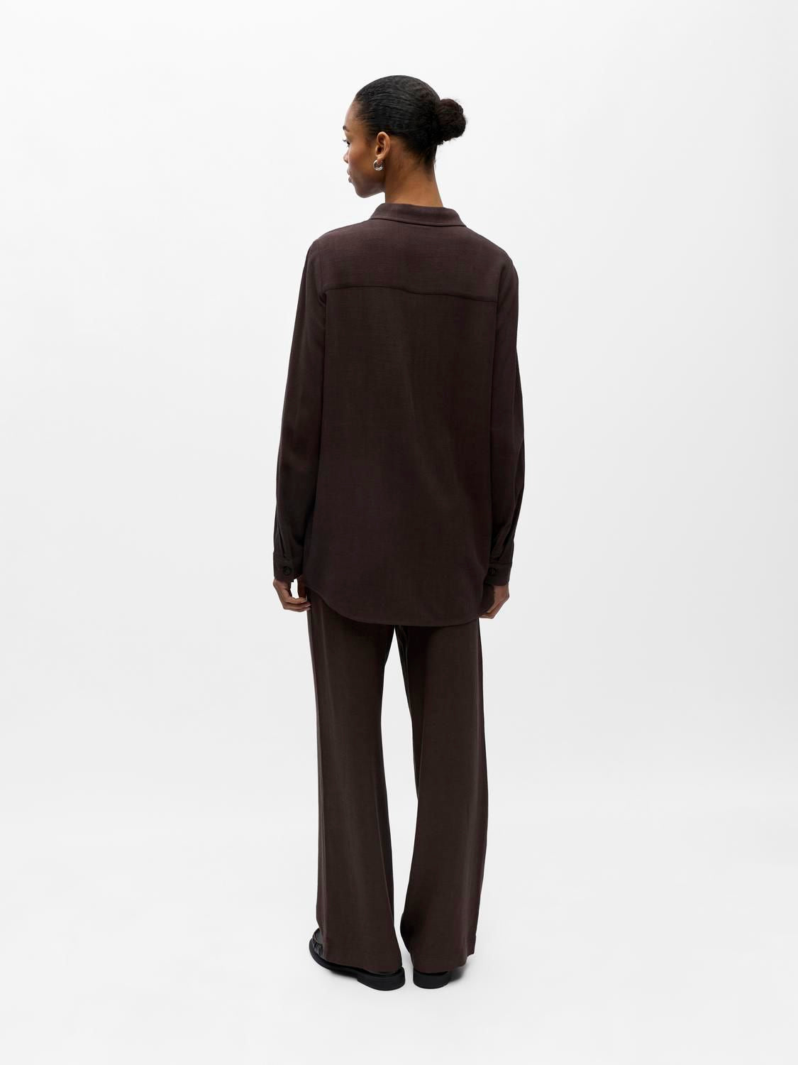 Objsanne L/s Shirt Noos Brun