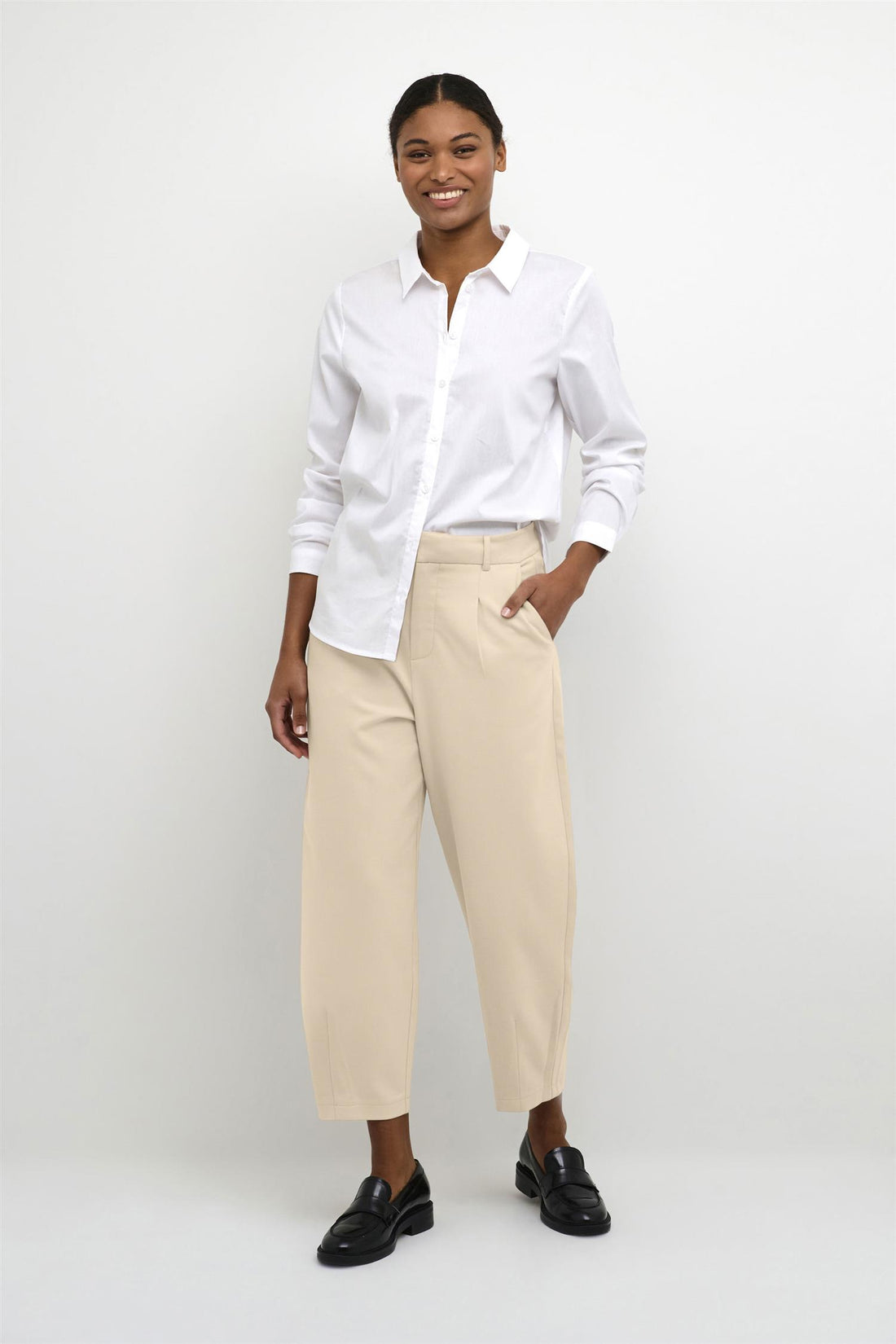 Kamerle Pants Cropped Grå