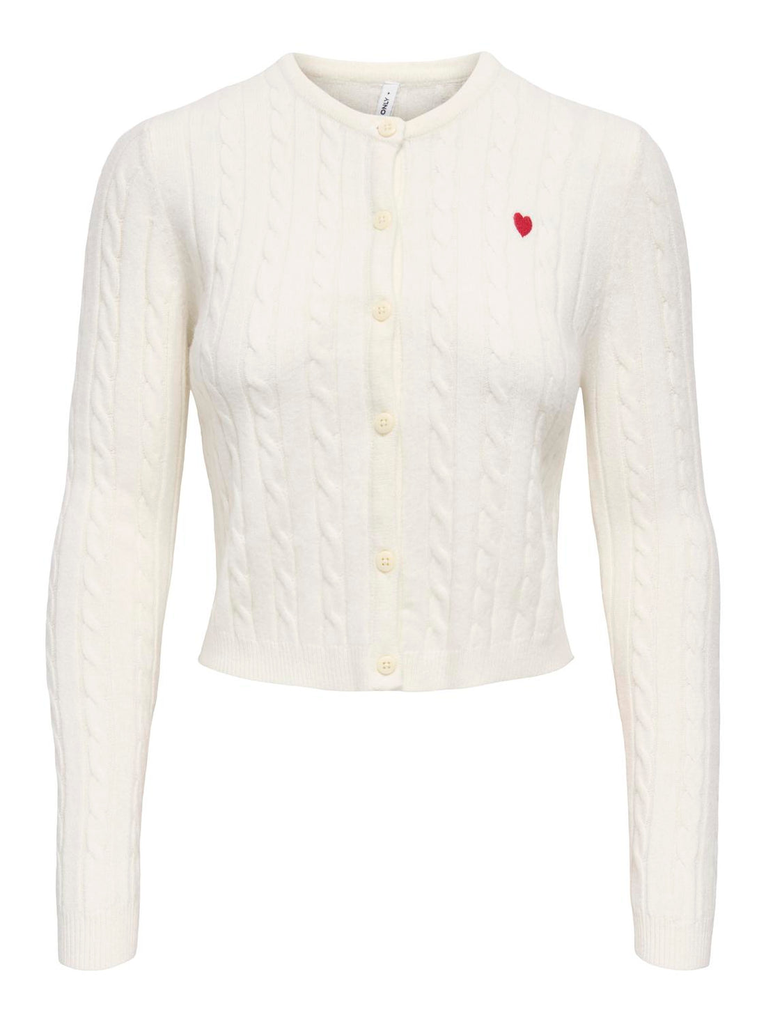 Onlkatia Ls Cable Button Cardigan Cc Knt Hvit