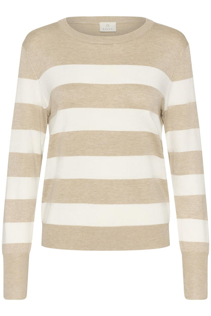 Kalizza Striped Knit Pullover Beige
