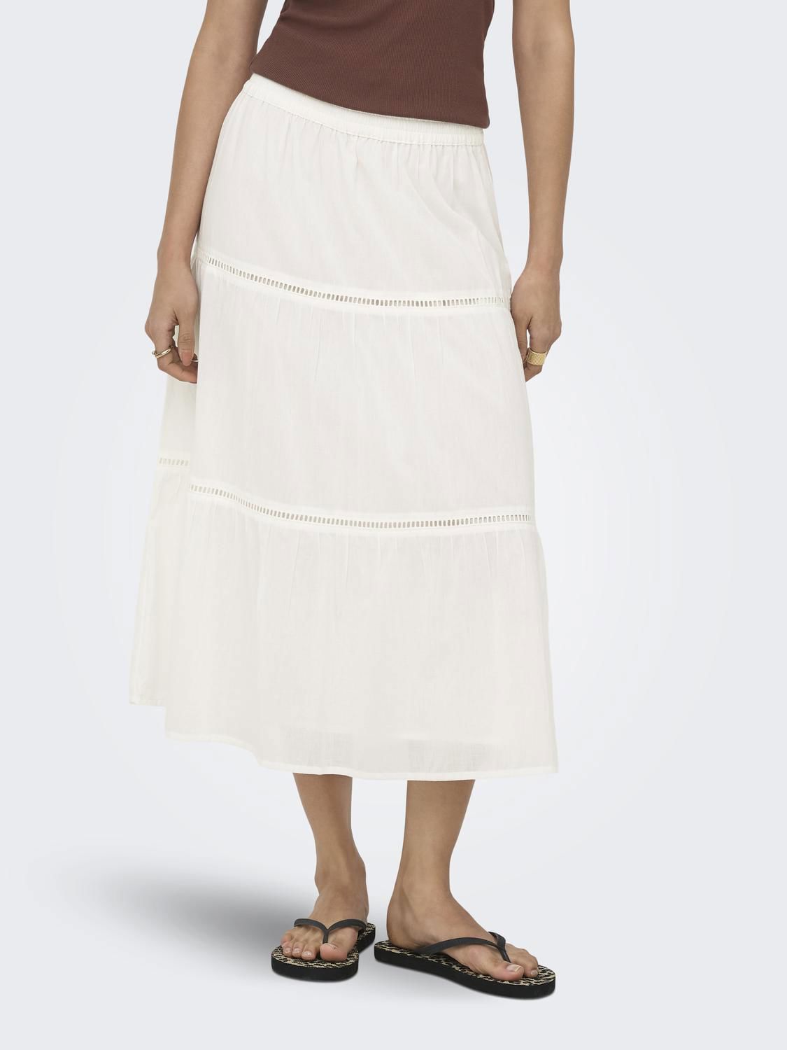 Onlisabella Long Skirt Wvn Hvit