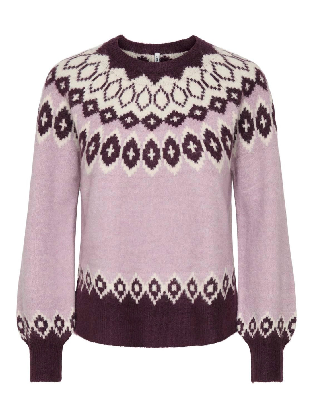 Onlrusty Ls Fair Isle O-Neck Bf Knt Lilla
