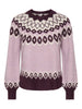Onlrusty Ls Fair Isle O-Neck Bf Knt Lilla