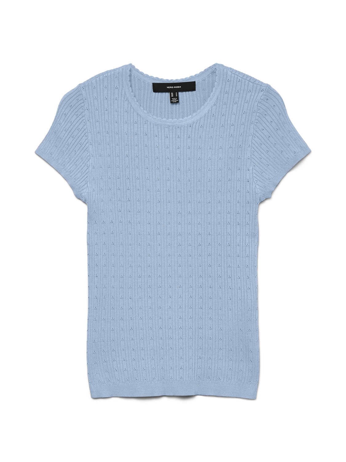 Vmsilje C/s O-Neck Pointelle Pull Noos Blå