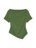 Vmmille Ss Boatneck Short Top Jrs Ex Sb6 Mørkegrønn