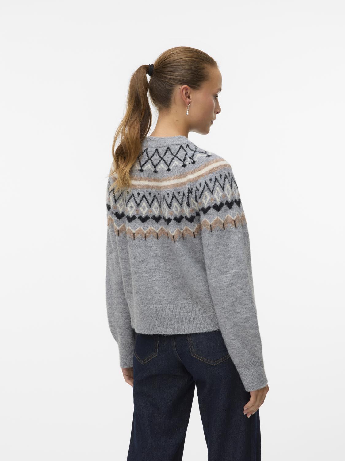 Vmtammy Ls O-Neck Nordic Cardigan Ga Grå