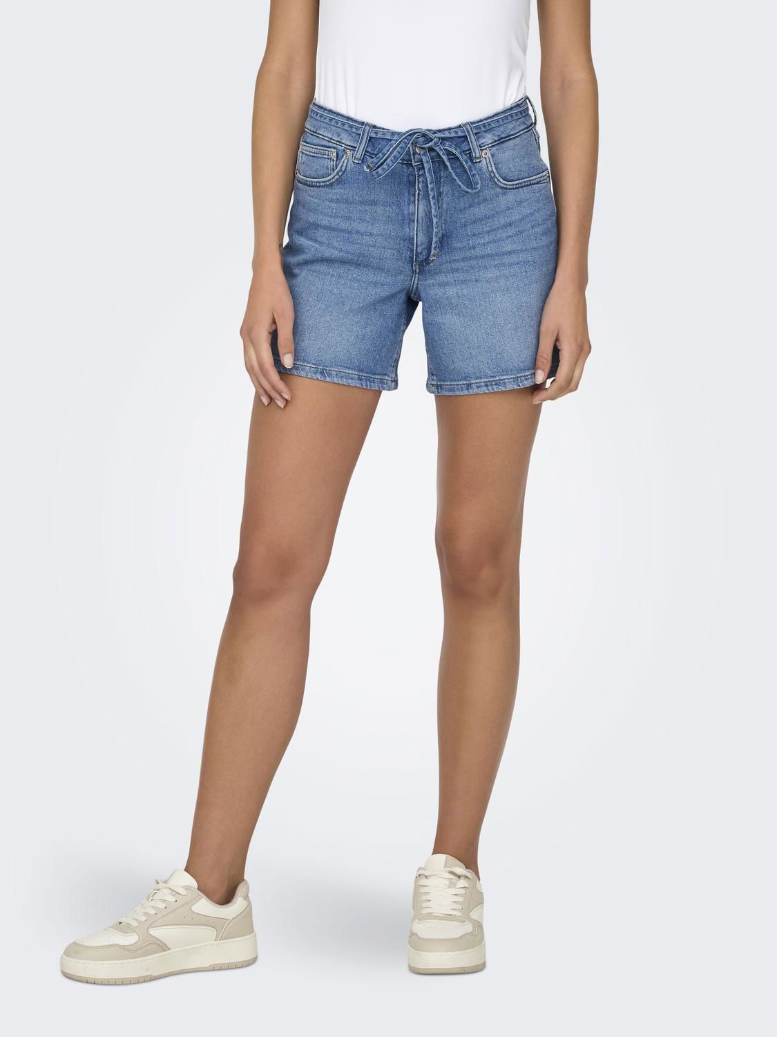 Onlgianna Mw Belted Shorts Azg Dnm Noos Blå