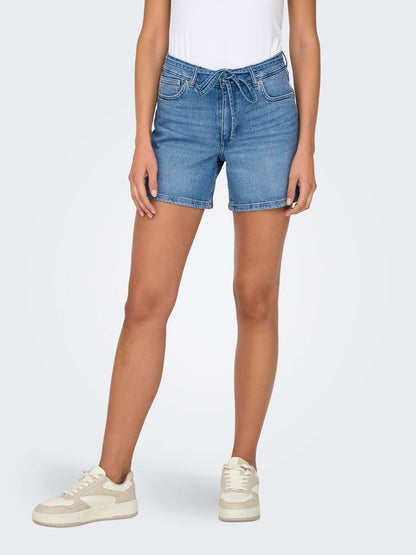 Onlgianna Mw Belted Shorts Azg Dnm Noos Blå