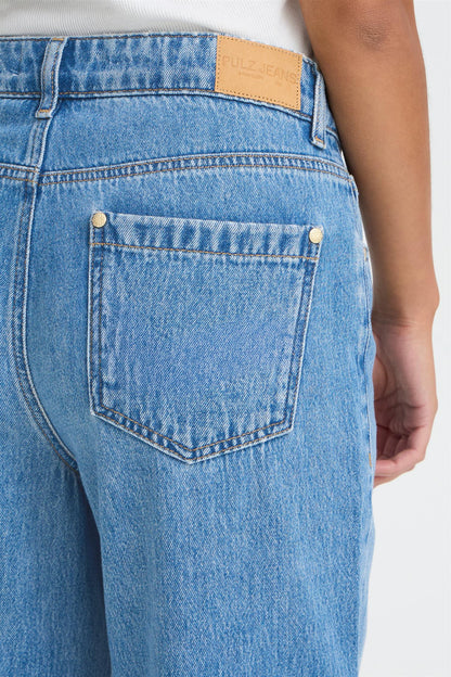 Pzapril Uhw Jeans Wide Leg Blå