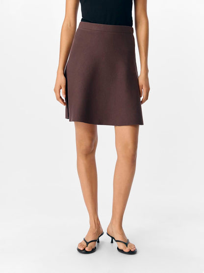 Objreynard Hw Short Knit Skirt Noos Brun