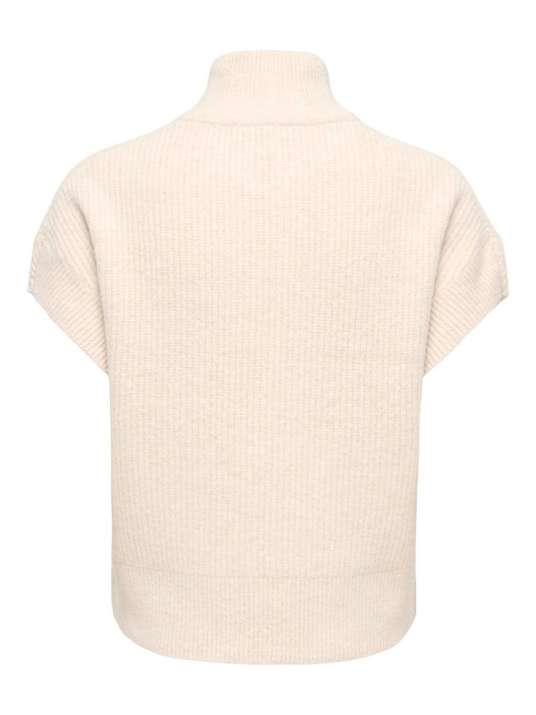 Onlbianca Sl Highneck Zip Vest Knt Beige