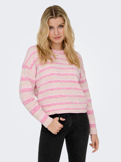 Onljohanna Ls O-Neck Cc Knt Rosa