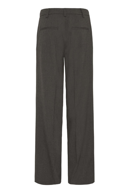 Pzbindy Melange Hw Pant Wide Leg Espresso Melange