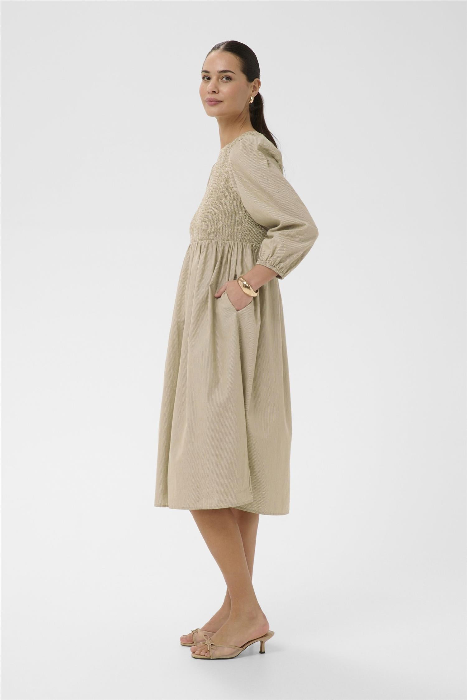 Kamona Smock Dress Beige