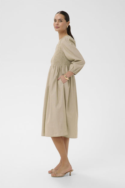 Kamona Smock Dress Beige