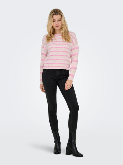 Onljohanna Ls O-Neck Cc Knt Rosa